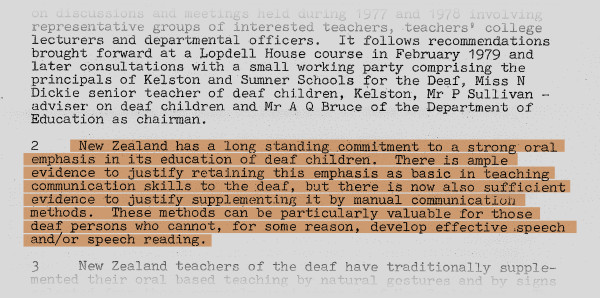 Portion of a letter from the Director-General of Education to the deaf schools